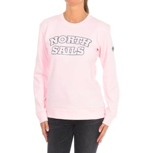 North Sails - Geribbelde Ronde Hals Sweater - Zwart - Dames - Katoen