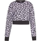 Mymo - Sweatshirt - Lavendel - Dames - Cropped met Luipaardprint