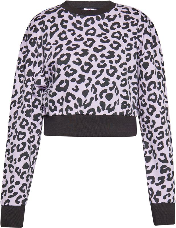 Mymo - Sweatshirt - Lavendel - Dames - Cropped met Luipaardprint
