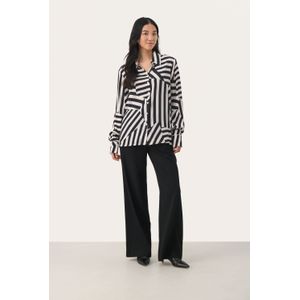 Shirt met lange mouwen Slim/ Regular fit Deconstructed Stripe black white