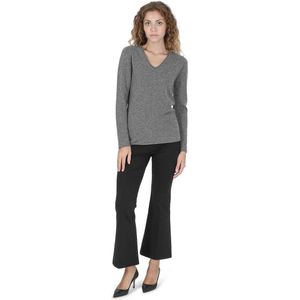 Crown Of Edinburgh Cashmere Dames Trui Met V-Hals Coe 0022 Grijs