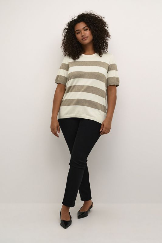 KAFFE - KC Malia - Trui - Beige / Donkerbeige