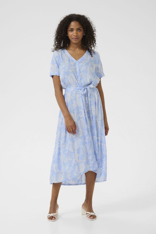 Kaffe - Beathe - Jurk - Lichtblauw - Viscose - 3/4 Lengte
