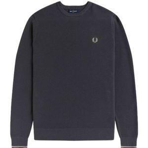 Fred Perry Pique Gestructureerde Grijze Trui - Maat S