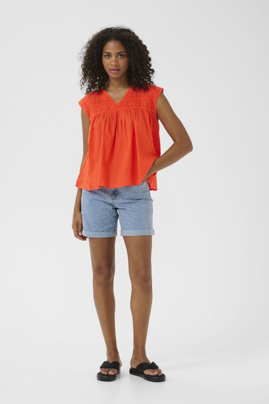 Kaffe - Mouwloze Top - Granaatappel - 100% Katoen