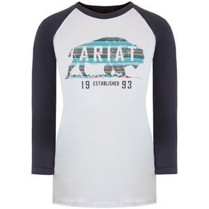 Ariat - REAL Graphic Logo - Heren Top - Wit - Lange Mouwen