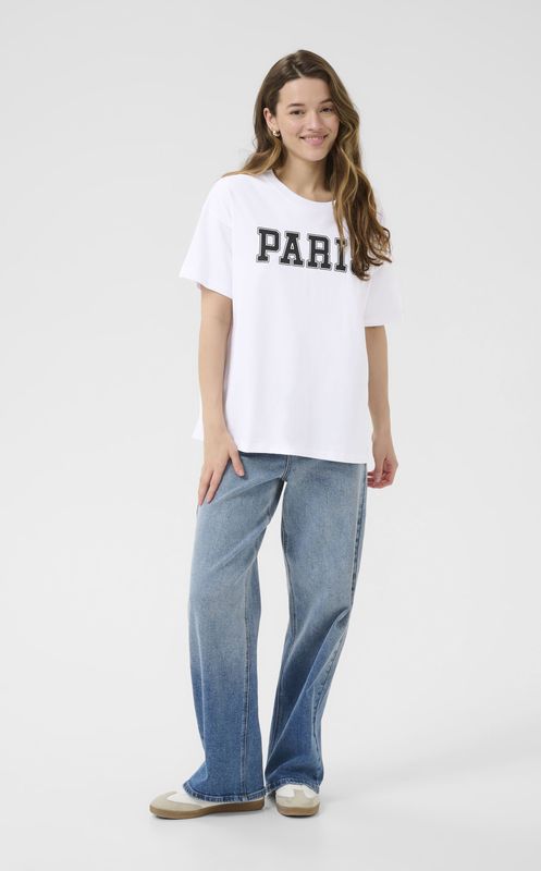 Kaffe - Tops - Wit - 100% Katoen - Dames - Losvallend Ontwerp