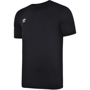 Umbro - Club Leisure T-Shirt - Zwart/Wit - 100% Katoen - Korte Mouwen