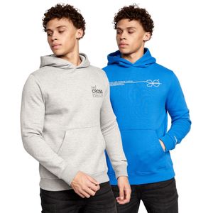 Crosshatch Heren Burmax Hoodie (Set van 2) (Blauw/Grijs)