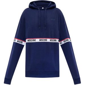 Moschino - Hoodie - Marineblauw - Met Getapete Borst