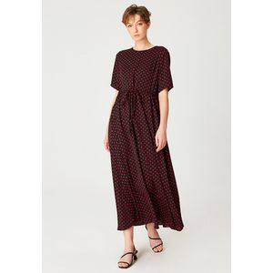 Midi Tuniekjurk - Polka Dot Print - Met Trekkoordriem