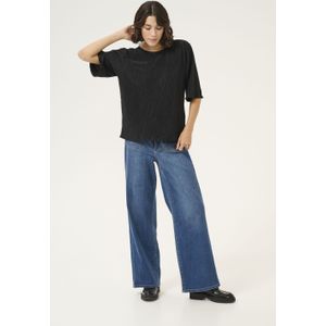 Blouse met korte mouwen Regular fit Black