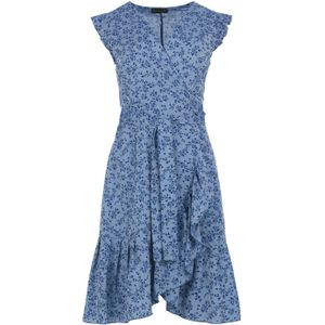 Viscose Jurk - Korenbloemblauw - Gebloemd