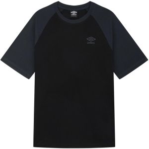 Umbro Heren Core Raglan T-shirt (Zwart/Grijs)