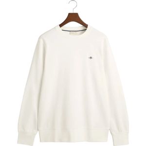 Gant Unisex geborduurd Crew Neck Sweatshirt met Archiefschild voor volwassenen (Wit)