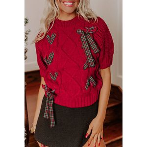 Kabelgebreide Trui met Strikdetails