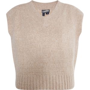 Dreimaster Slipover Dames Licht kameelmelange