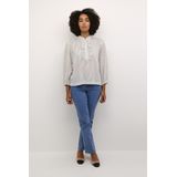 Kaffe - Blouse - Zwart/Wit - Klassieke Blouse - Pofmouwen
