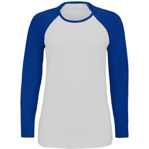 SOLS Dames/dames Melkachtig Contrast T-Shirt met lange mouwen (Wit/royaal blauw)