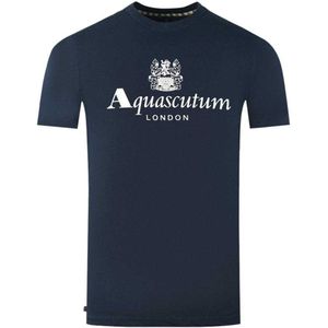 Aquascutum Heren Londen Aldis Logo T-Shirt (Marineblauw)