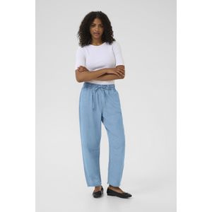 Kaffe - Capri Broek - Lichtblauw - Katoen - 7/8 Lengte - Regular Fit