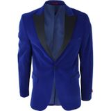 Heren - Blauw - Fluwelen Diner Smoking Colbert Blazer