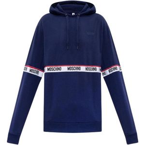 Moschino Heren Geuzenband Hoodie (Navy Blauw)