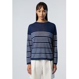 North Sails - Gestreepte Katoen Linnen Trui - Blauw - Dames