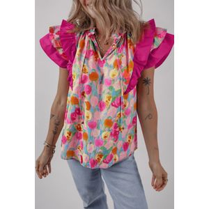 Bloemenprint Ruches Top