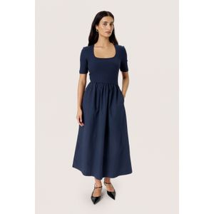 Soaked in Luxury - SLSimone Phoebe Dress SS - Midi-jurk - Blauw - Katoen
