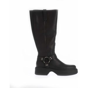 Rocket Dog - Becca - Knielaarzen - Zwart - Faux Leer - Chunky Zool