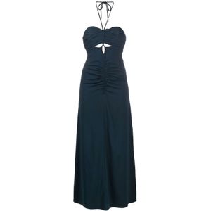 Zelfportret uitgesneden maxi-jurk met ruches