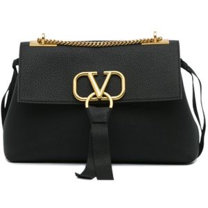 Vintage Valentino VRing Shoulder Bag Black