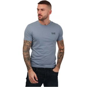Men's Emporio Armani EA7 Regular Fit Logo Print T-Shirt In Blue - Maat XS