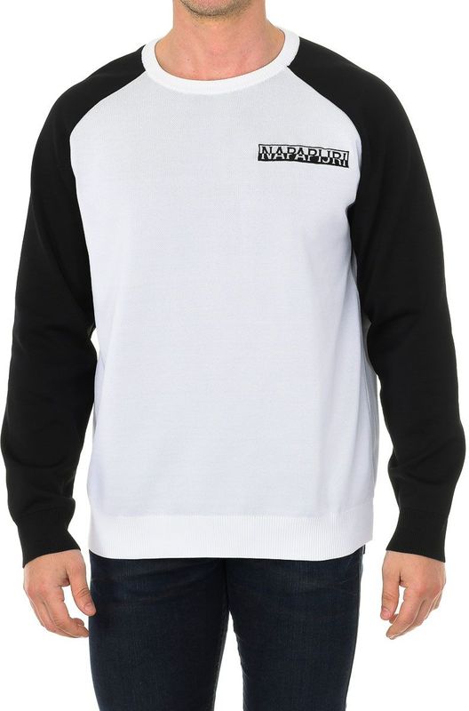 Napapijri - Sweatshirt - Wit-Zwart - 100% Polyester