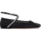 Amina Muaddi - Ballerina Flats - Stof - Kristallen Versiering - Verstelbare Gespsluiting