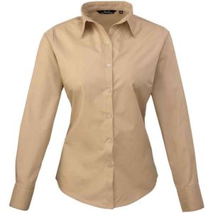 Premier Dames/Dames Shirt Met Lange Mouwen (Khaki)