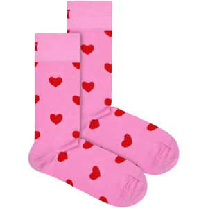 1 Verpakking Hart Sokken in een Cadeaubox | Happy Socks | Noviteit Hartprint Sokken | Ideaal Cadeau voor Valentijnsdag - Rood