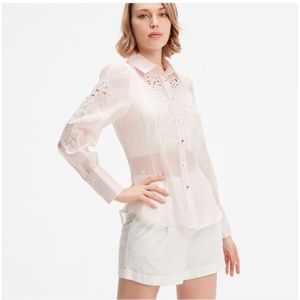 Geborduurde Organza Blouse - Maat S