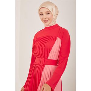 Robe plissée bicolore