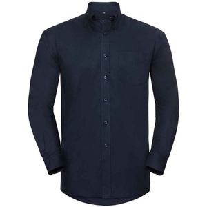 Russell Collection Heren Oxford Easy-Care Formeel Overhemd Met Lange Mouwen (Heldere marine)