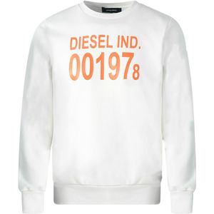 Diesel - Knisperend Wit Bedrukt Katoenen Sweatshirt - Heren