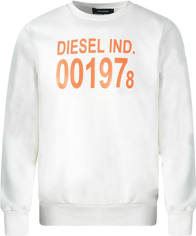 Diesel - Knisperend Wit Bedrukt Katoenen Sweatshirt - Heren