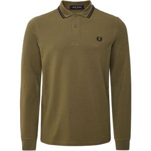 Fred Perry - Poloshirt - Donkergroen - Lange Mouwen - Katoen