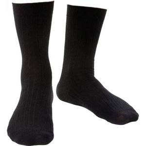 Steven - Heren 1 Paar Merino Wol Sokken met Zachte Boord, Niet-elastische Sokken - Zwart