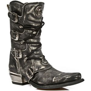 New Rock grijze Dallas leren laarzen voor heren - M.7993-S3