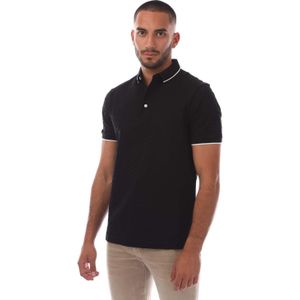 Emporio Armani Heren Eagle Jacquard Poloshirt (Zwart)