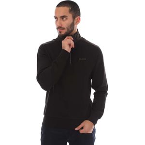 Heren Belstaff Cotton Fleece Alloy Quarter Zip Sweatshirt in zwart