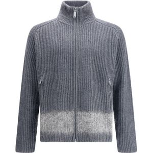 Geribbelde Gebreide Zip Sweater