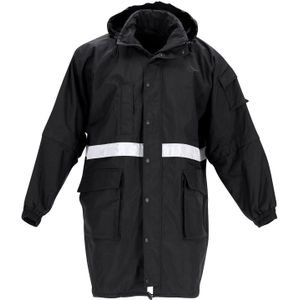 Balenciaga Reflecterende Streep Zip-voor Parka in Zwart Nylon